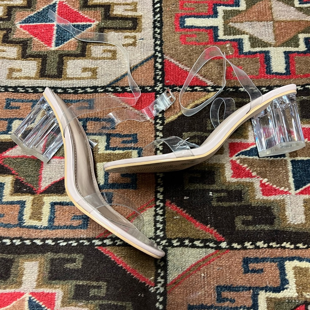 Clear Strap Low Clear Heels